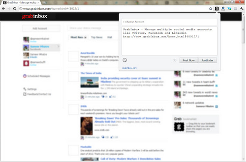 GrabInbox, tutti i social network a portata di Google Chrome 