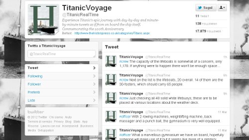 Il Titanic rinasce e riaffonderà su Twitter