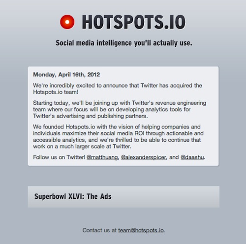 Twitter acquisisce Hotspots.io