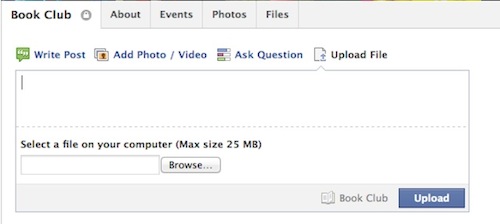 Facebook condivisione file gruppi
