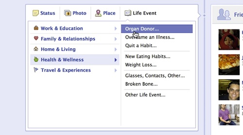 Facebook è a favore della donazione degli organi 