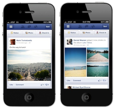 Facebook novità mobile