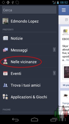 Facebook, trovare amici nelle vicinanze