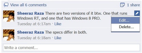 Facebook ora permette di modificare i commenti