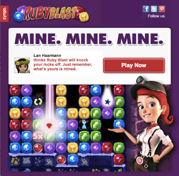 Ruby Blast, nuovo gioco Zynga per Facebook