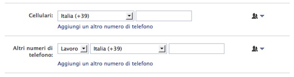 Facebook numeri di telefono
