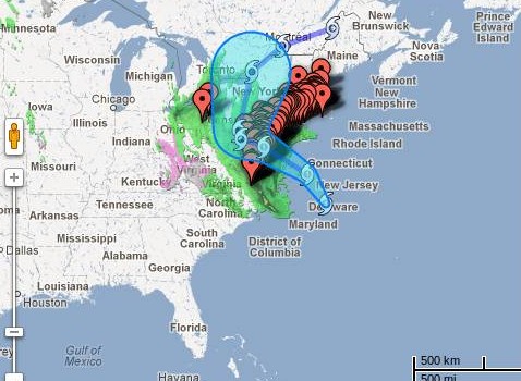 Una versione speciale di Google Maps per l'uragano Sandy