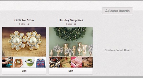 Pinterest, nuove secret boards per le feste