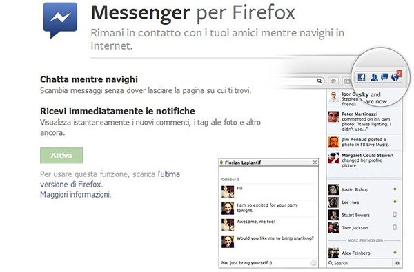 Facebook Messenger per Firefox