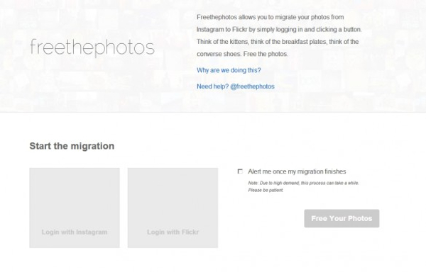 Freethephotos, importare foto da Instagram a Flickr