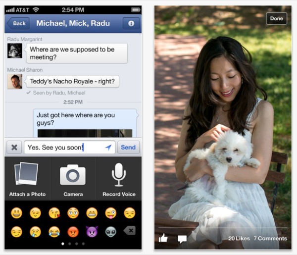 Facebook per iPhone si aggiorna, arriva la condivisione video