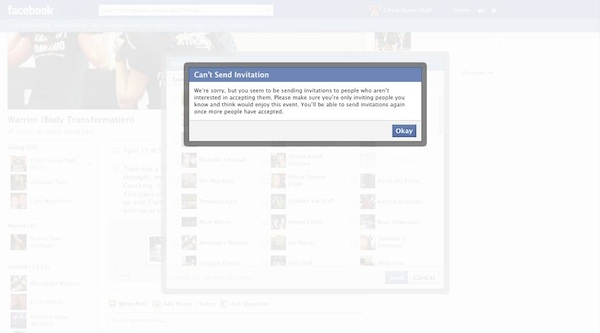 Facebook applica restrizioni al numero di inviti agli eventi