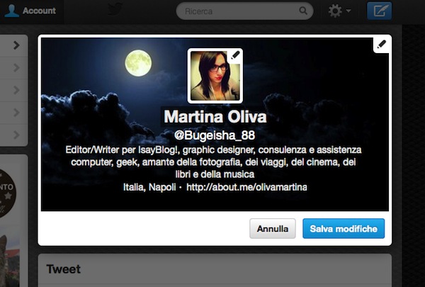 Come modificare il profilo Twitter