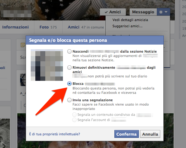 Come bloccare un utente su Facebook