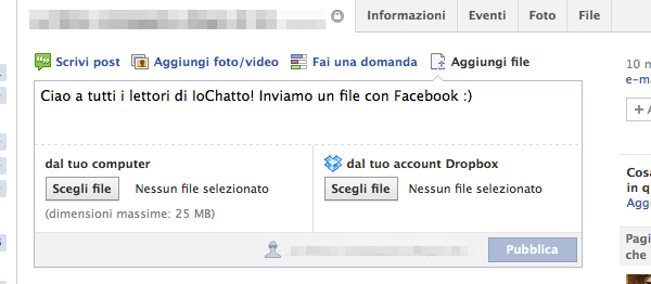 Come inviare file con Facebook