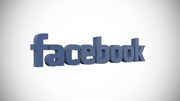 Immagine che mostra il logo di Facebook tridimensionale su sfondo bianco