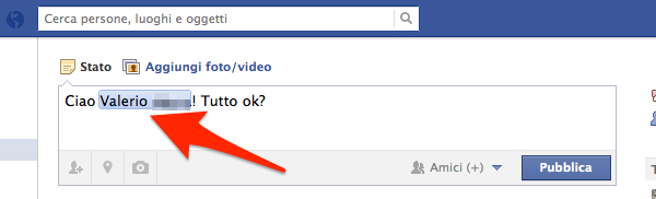 Come menzionare su Facebook