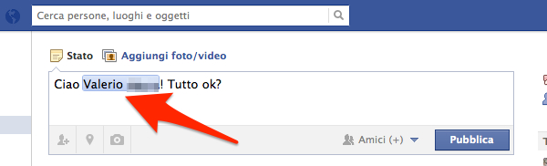 Come menzionare su Facebook 