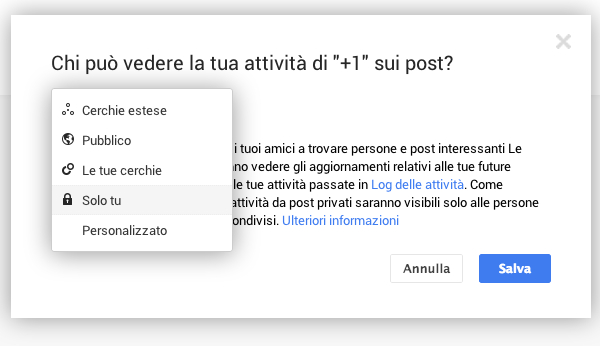 Come non condividere i propri +1 su Google+