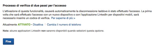 Come attivare l'autenticazione a due fattori su LinkedIn