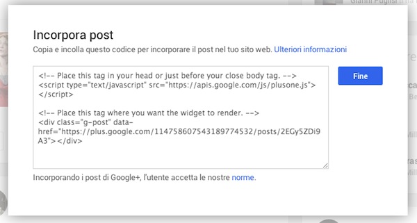 Google+: ora è possibile embeddare i post, ecco come fare