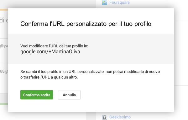 Google+, URL personalizzati per tutti 