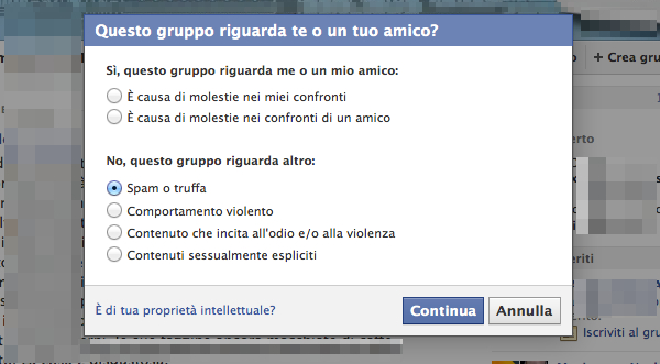 Come segnalare un gruppo su Facebook