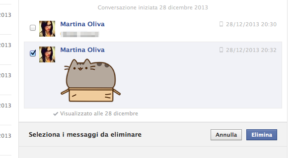 Come cancellare un messaggio inviato su Facebook