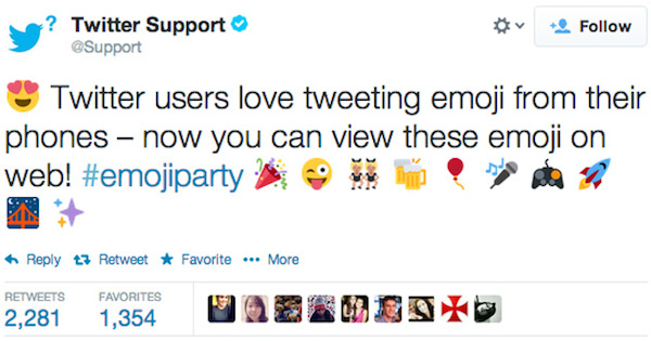 Emoji su Twitter, attivato il supporto via web