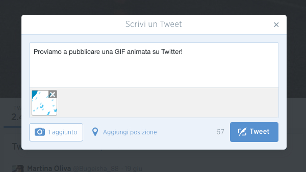 Come pubblicare GIF su Twitter