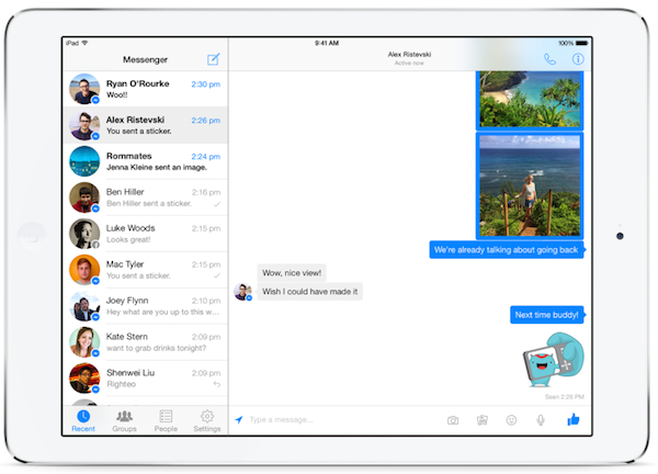Facebook Messenger è ora disponibile in versione ottimizzata per iPad