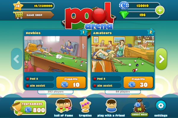 Immagine di presentazione del gioco Pool Arena su Facebook