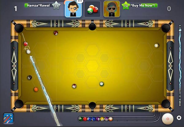 Screenshot del gioco 8 Ball Pool su Facebook