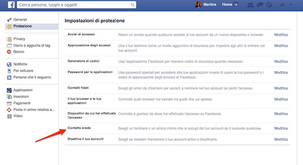 Facebook, anche in Italia è possibile scegliere il contatto erede
