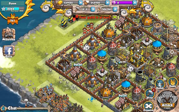 Screenshot del gioco Vikings Gone Wild su Facebook