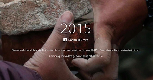 Screenshot di Facebook Year in Review