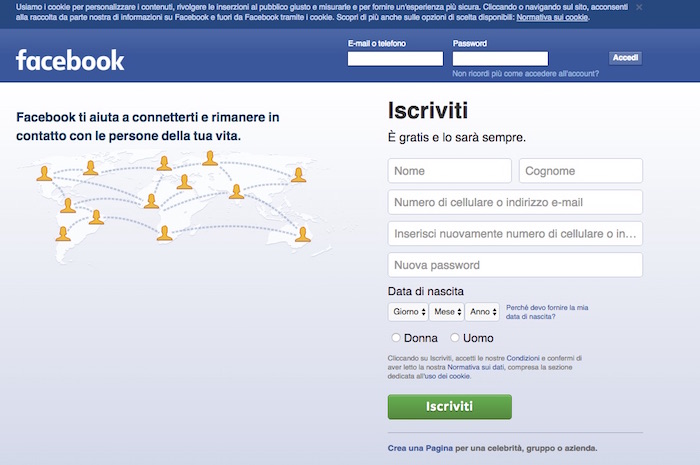 Facebook si adegua alla Cookie Law