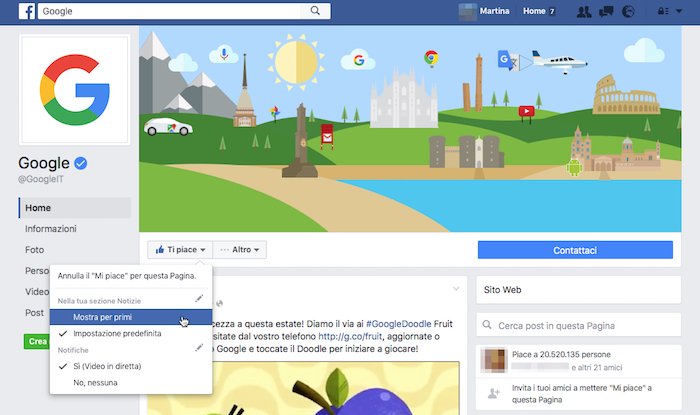 Come scegliere i post da visualizzare prima su Facebook