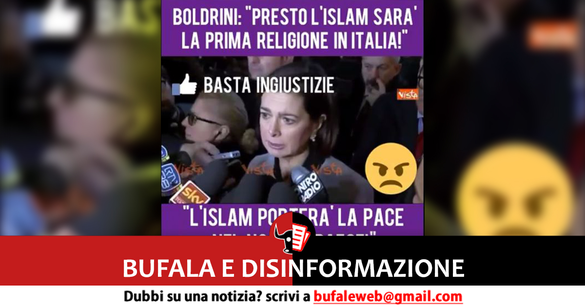 Boldrini entusiasma dell'Islam: nuova bufala Whatsapp e Facebook