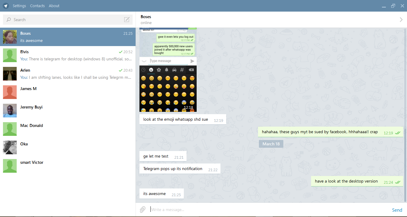 Telegram Desktop con aggiornamento 1.0 per macOS e Windows